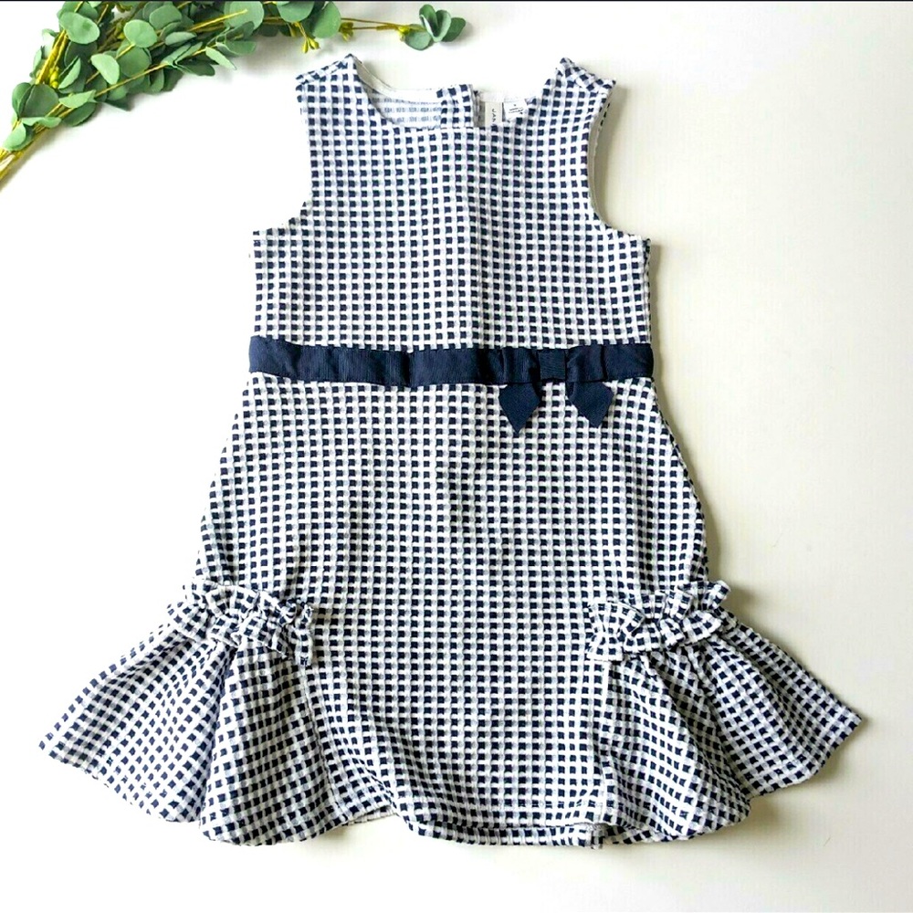 Janie and Jack Navy Blue And White Dress